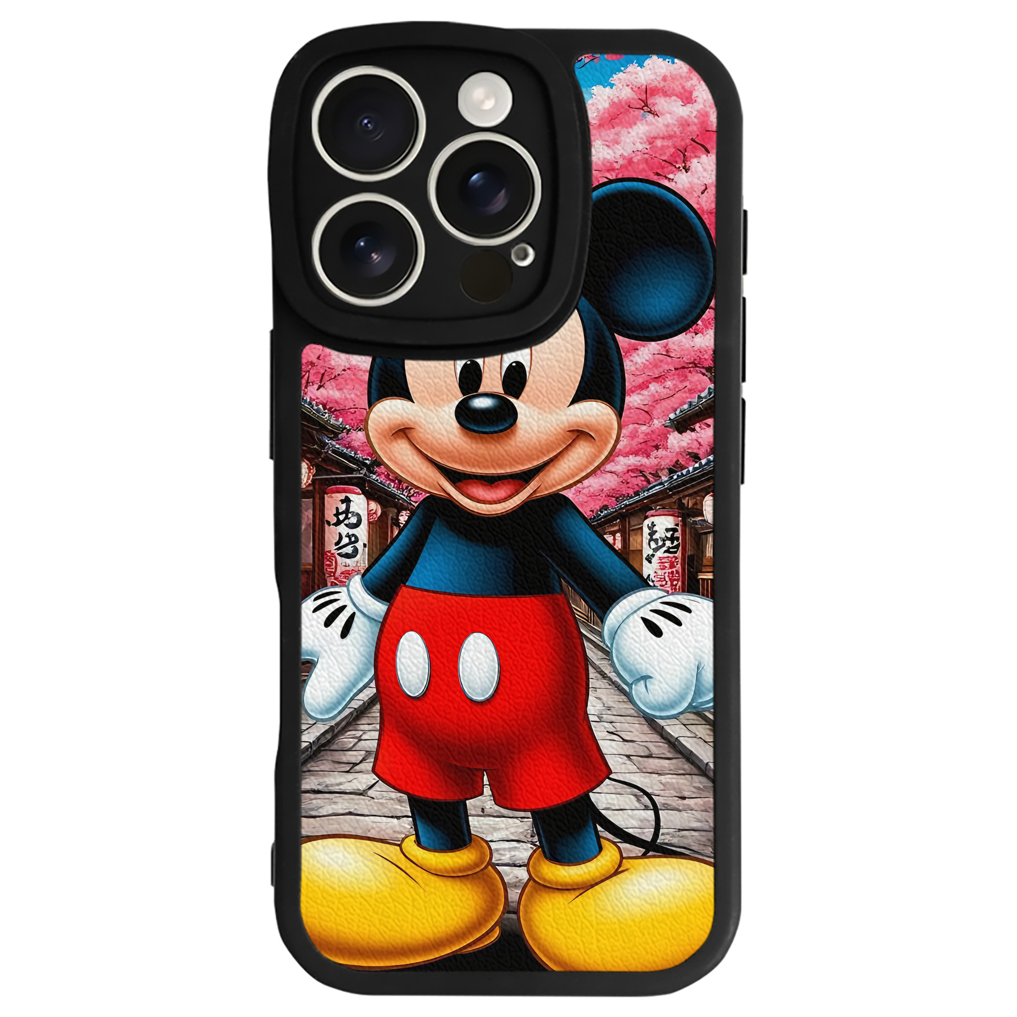 （画像用） ミッキーマウス Mickey Mouse 【iPhone 16シリーズ対応】シリコンスマホケース（レザー調） 材質：シリコン